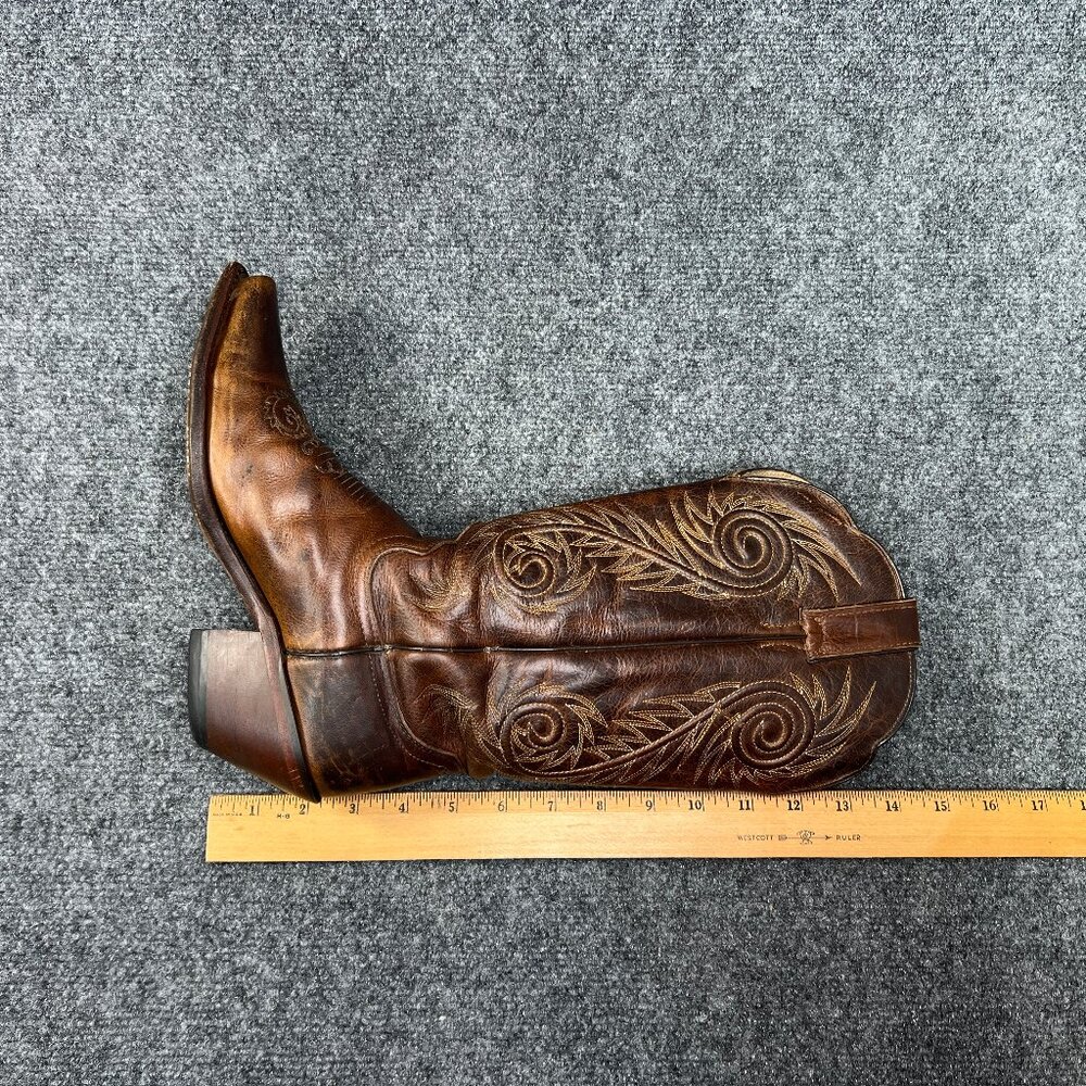 Justin Damiana Western Boots Women's Size 6.5 Brown Leather Snip Toe Cowboy Boot - Picture 13 of 16